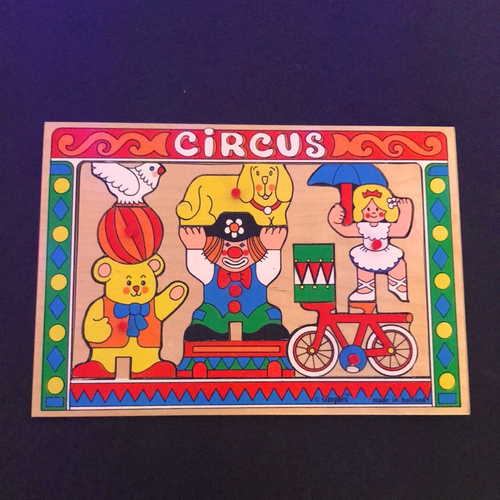 Vintage Wooden Circus Puzzle